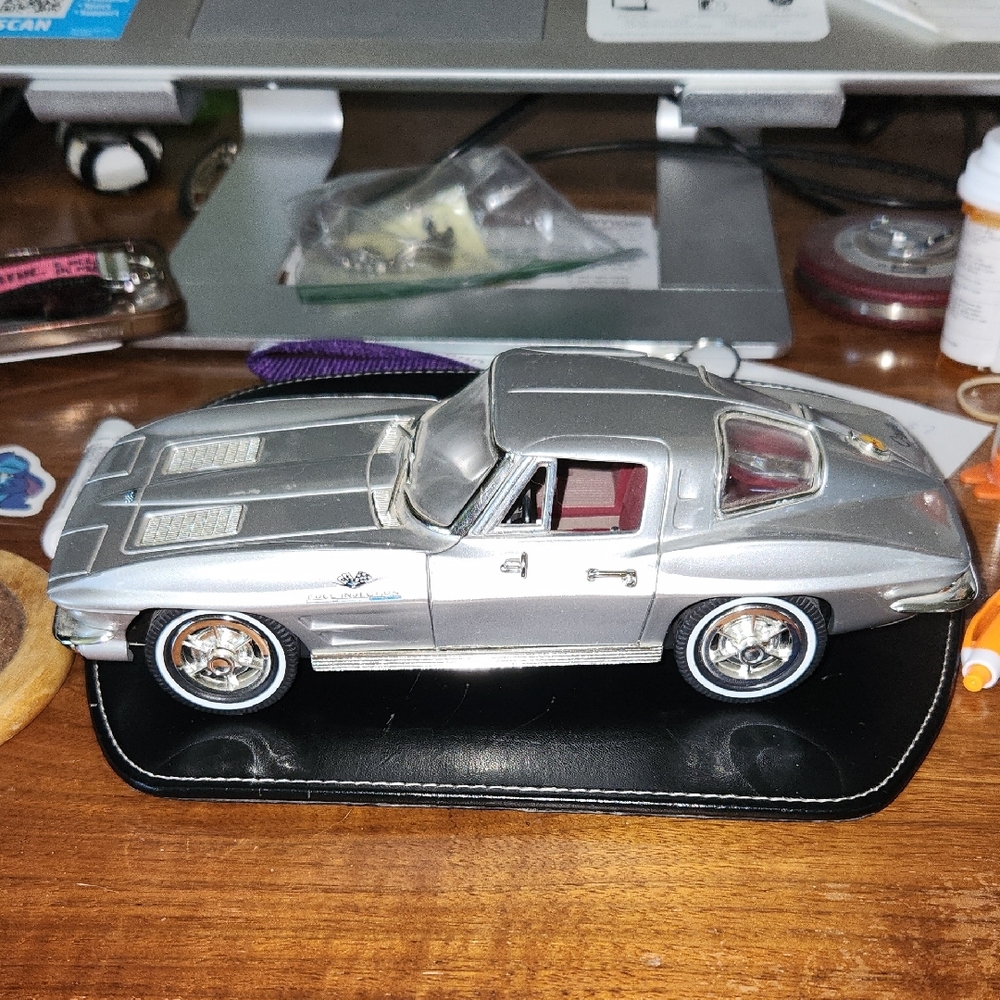 Silver Corvette Car Phone